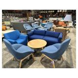 Wood Round Table with (3) Chairs and Sofa