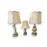 Vintage Porcelain Figural Lamps