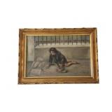 Framed Painting of Street Urchin Boy