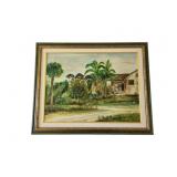 Florida Cottage Scene Signed by Hack