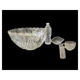 Vintage Hazel Ware Crystal Punch Bowl Set