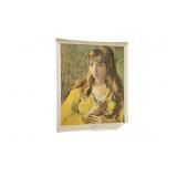 Vintage Lithograph Print ï¿½ Girl in Yellow by Moses