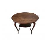 Antique Inlaid Wood Side Table
