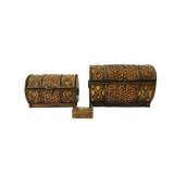 Decorative Wicker/Wooden Domed Boxes