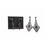 Ornate 925 Sterling Pierced Earrings
