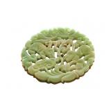 Hobe Asian Faux Jade Pendant Brooch SIGNED
