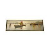 Mid-Century Harbor Scene Oil on Canvas