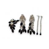 Vintage Rhinestone Earring & Brooch Lot