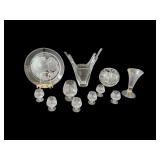 Signed Crystal Dish & Misc Crystal/Glass