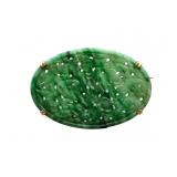 14K Gold Jade/Jadeite Brooch
