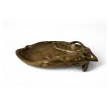 Bronze Art Nouveau Nude Woman / Mermaid Dish