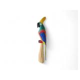 Wooden 24" LARGE Hand Carved Painted Parrot
