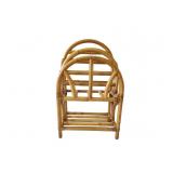 Vintage Rattan Bamboo Magazine Rack