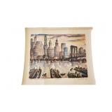 Triton Press Lithograph Print ï¿½ Brooklyn Bridge