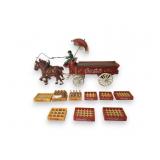 Vintage Coca-Cola Cast Iron Wagon & Crates