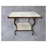 Antique Two-Tiered Marble-Top Console Table
