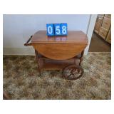 bar cart drop leaf maple with drawer