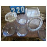 Pyrex blue and clear lot