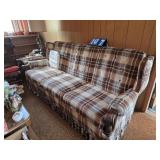 couch vintage plaid
