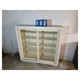 glass front cabinet white with key