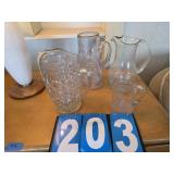 Glass pitcher lot