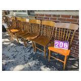 6 Oak kitchen chairs great shape