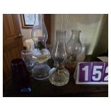 Oil Lamp and chimney lot