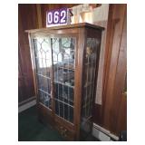 Mission Oak arts and crafts gun and china cabinet