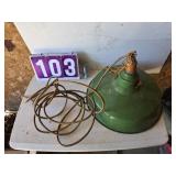 Industrial green porcelain lamp shade