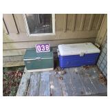 2 coolers 1 coleman 1 igloo