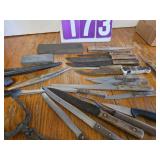 Knife and sharpening stone lot old hickory others