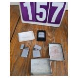 Zippo lot 2 lighters and tape measure