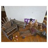 wood toys and small wood chair