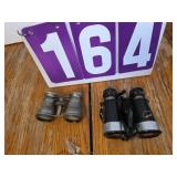 antique binocular lot compass