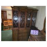 Breakfront china cabinet with secretary