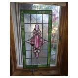 stained glass window leaded 16x32