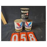 vintage oil cans full