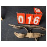 2 leather civil war gun powder bags