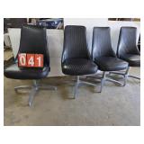chrome Craft Black vinyl chairs MCM