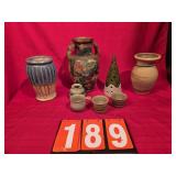 vase and clay cup lot