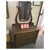 antique 3 drawer dresser with mirror oak