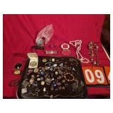 Jewelry pins glasses necklaces watches