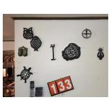 cast iron trivets, match safe and other