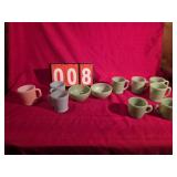 Jadeite Fire King cups and others