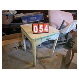 enamle top table with single drawer