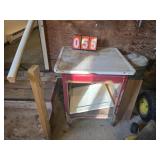 enamle top cupboard red and white