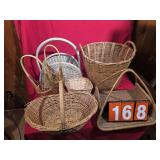 wicker basket magazine holder lot
