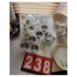 misc glass items dessert bowls