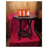 dark wood round accent table