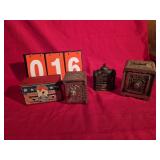 cast iron banks Marx budget cube banks